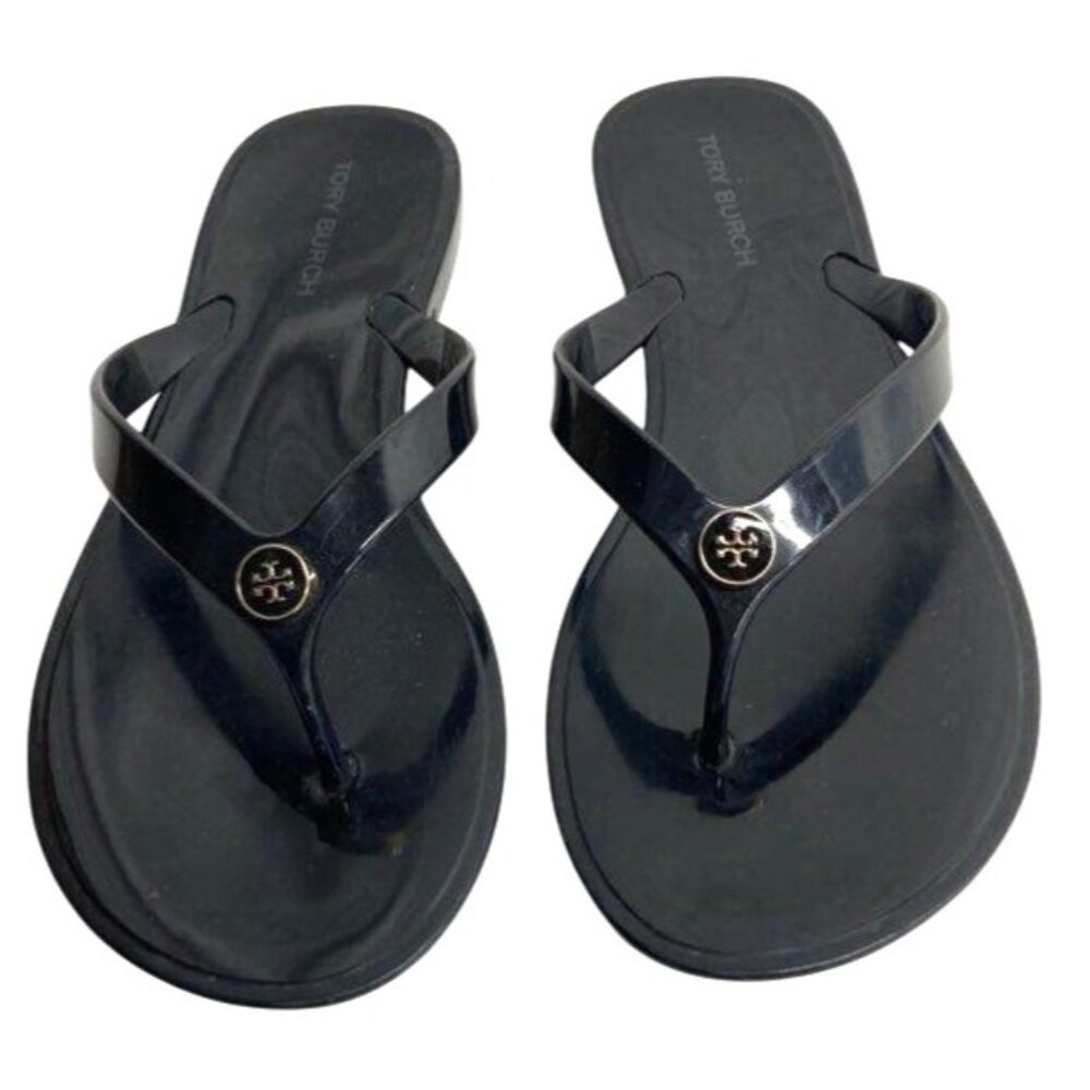 Tory Burch Black Miller Thong Sandals‎ Size 6M